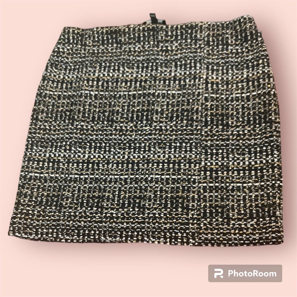 Size L - Express - Black, Gold and Silver mini skirt